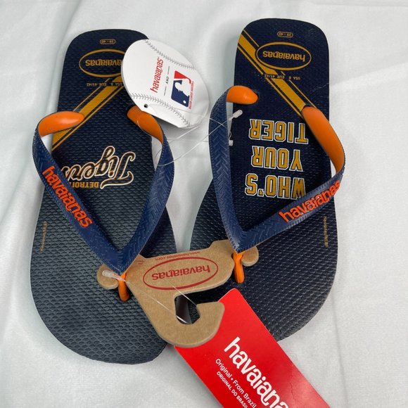 Mens 8 Detroit Tigers Havaianas Flip Flop Sandals - Picture 4 of 4